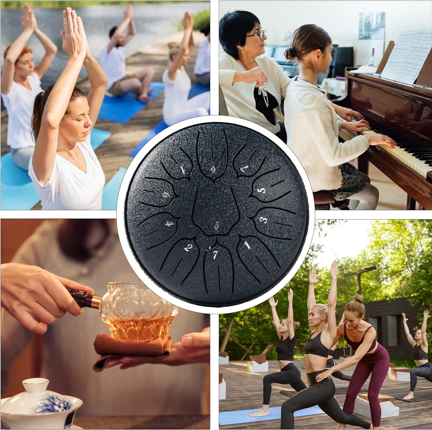 Steel Tongue Drum 11 Note 6 Inches D-Key Tank Drum Handpan Drum Percussion Instrument for Meditation Entertainment Musical Education Concert Mind Healing Yoga